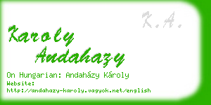 karoly andahazy business card